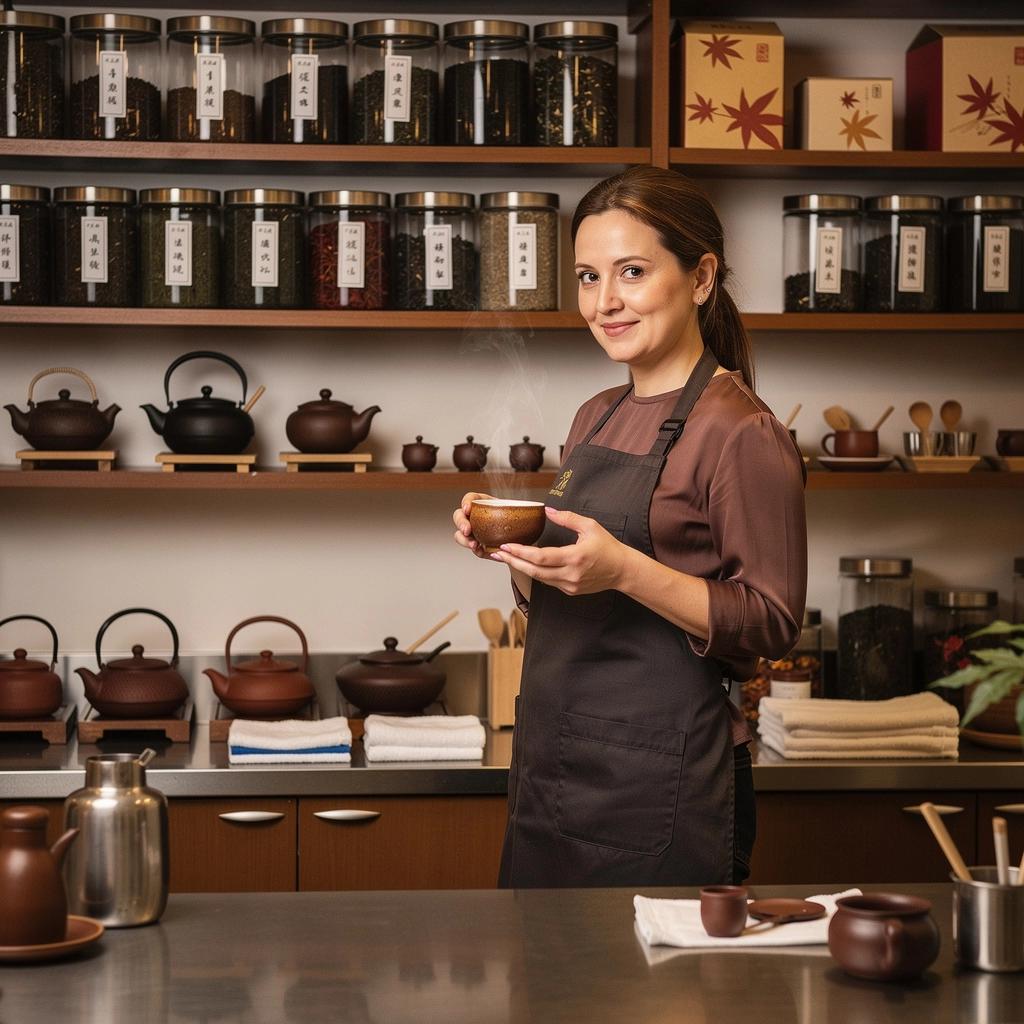 Egy csésze kakiszőlőlevél tea füstös háttérrel, amely elvarázsolja az ízeket.